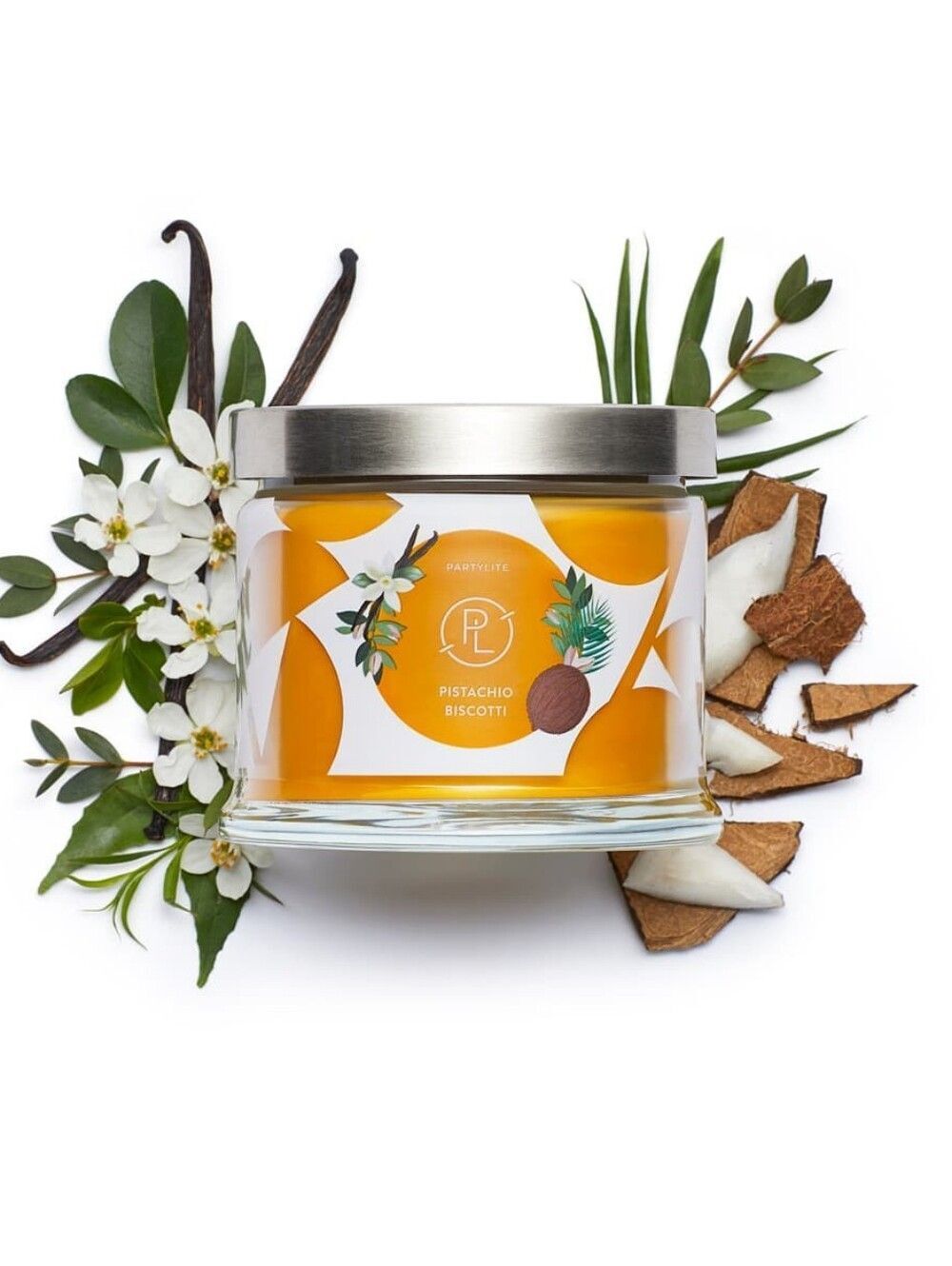 🔸️NIB PartyLite Pistachio Biscotti 3-Wick Jar Candle